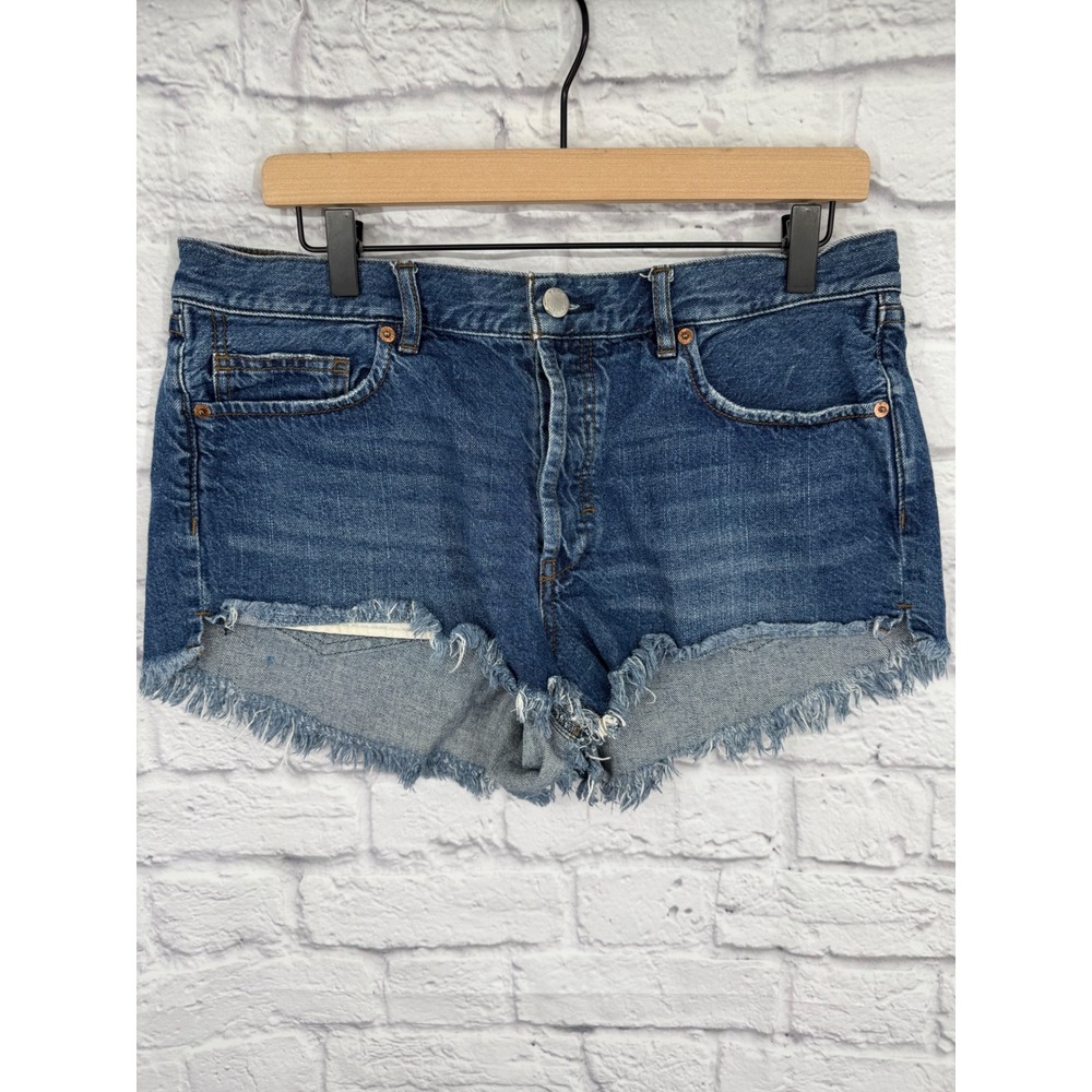 We The Free‎ Denim Cutoff Shorts Women's 30 Distressed Raw Hem Festival Y2K Boho